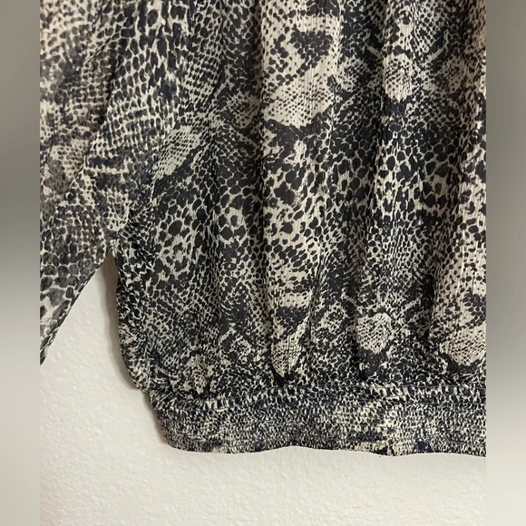 Free People Roma Snakeskin Print Crepe Blouse - Picture 9 of 12